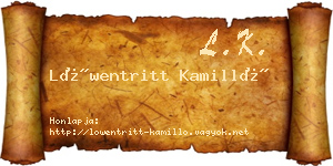 Löwentritt Kamilló névjegykártya
